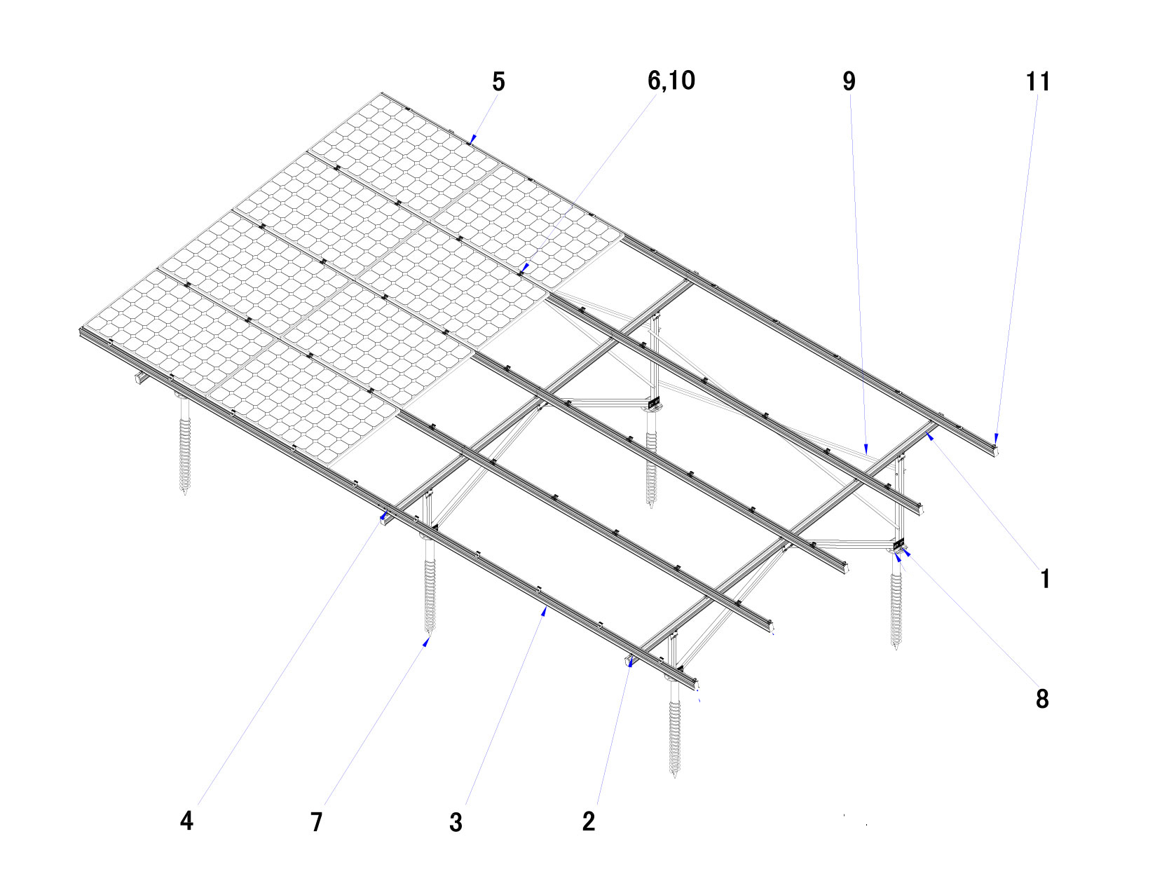 Ground-mounted solar panel foundation types