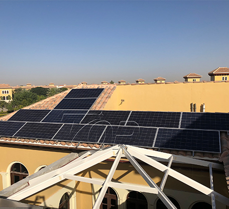 Hệ thống lắp đặt năng lượng mặt trời trên mái ngói 6KW ở Dubai